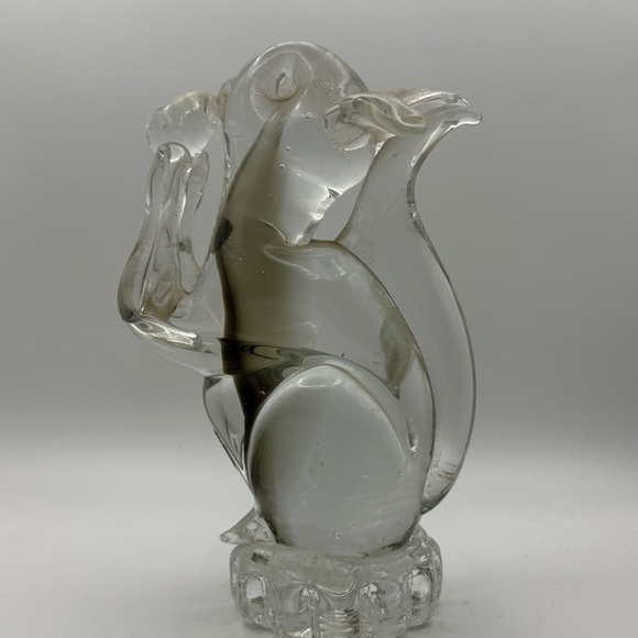 Vintage Glass Cristale De Murano Mexico Squirrel Nut Woodland Nursery 6” - Picture 10 of 10